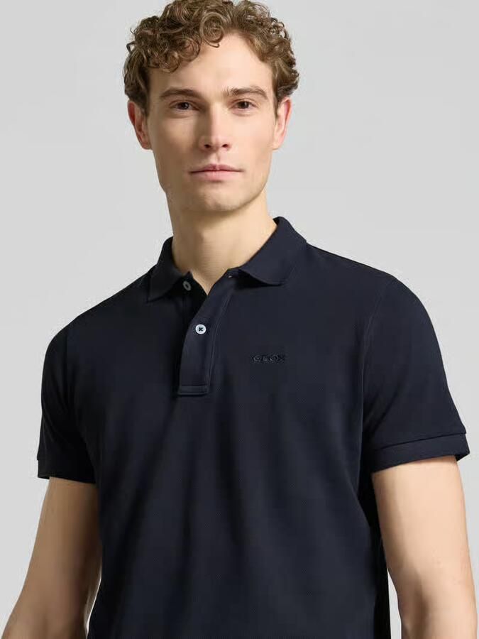 Geox slim fit poloshirt met gestikt logo