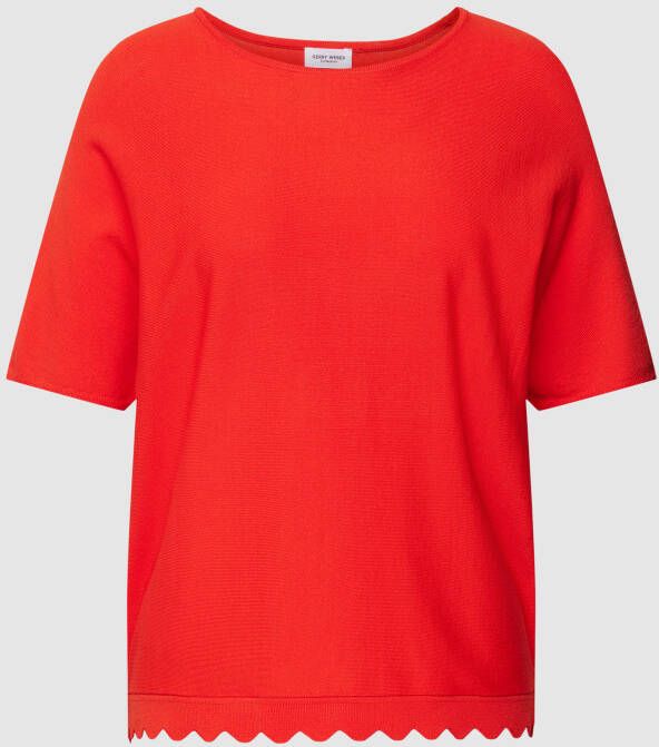 Gerry Weber Gebreid shirt met golvende zoom model 'JOYFUL VIBES'