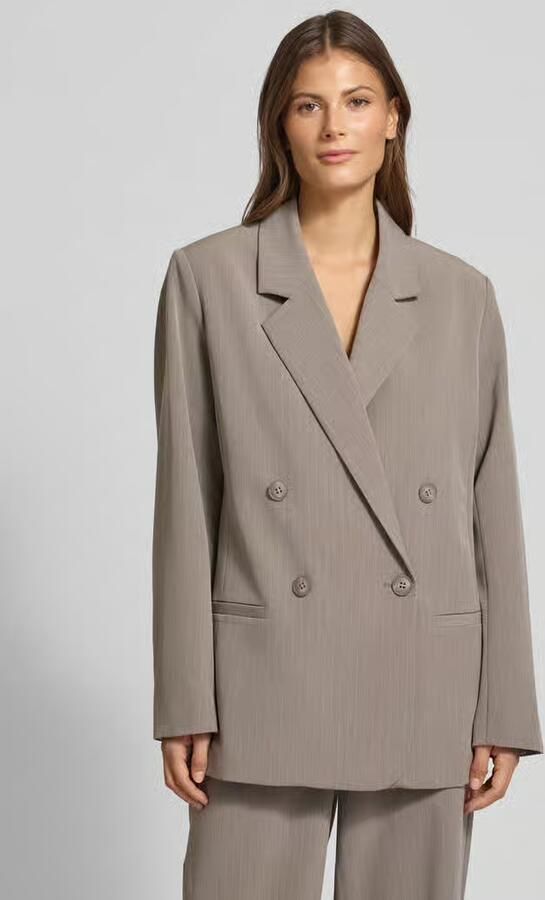 Gestuz Pinstripe Blazer Jas Rock Ridge Gray Dames - Foto 3
