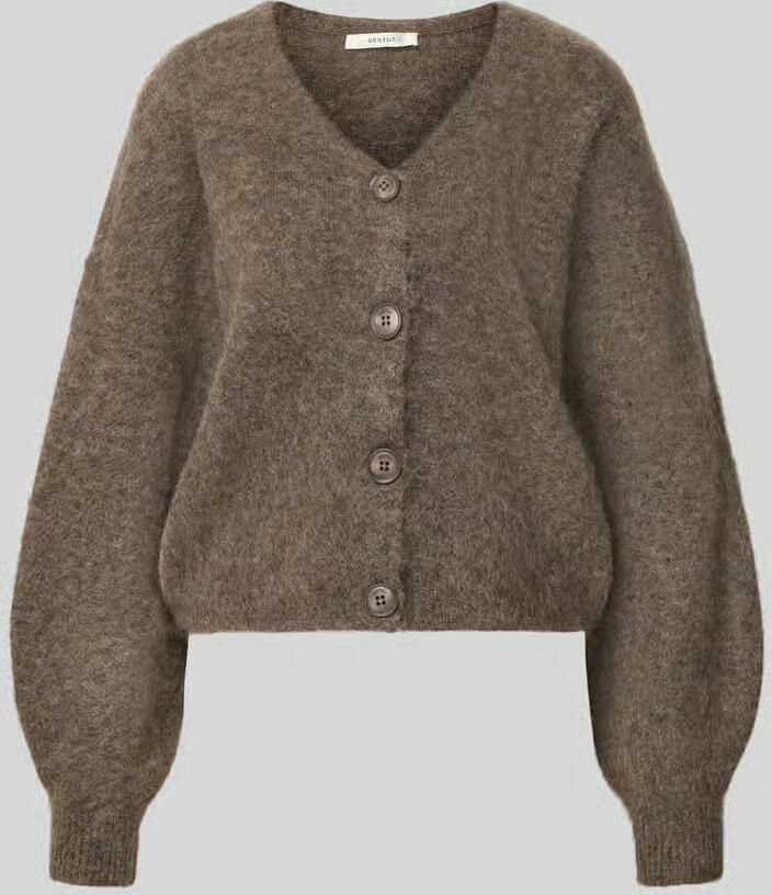 Gestuz Loose fit gebreid jack van een mix van wol en mohair model 'debbie'