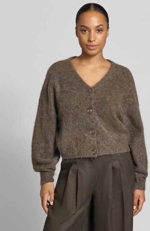 Gestuz Loose fit gebreid jack van een mix van wol en mohair model 'debbie' - Foto 3