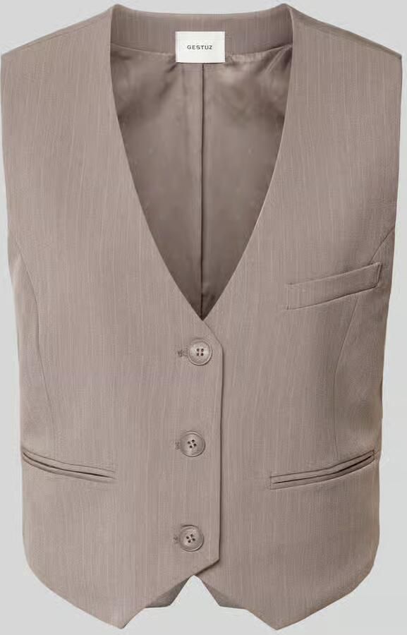 Gestuz Pinstripe Vest Jas Rock Ridge Gray Dames