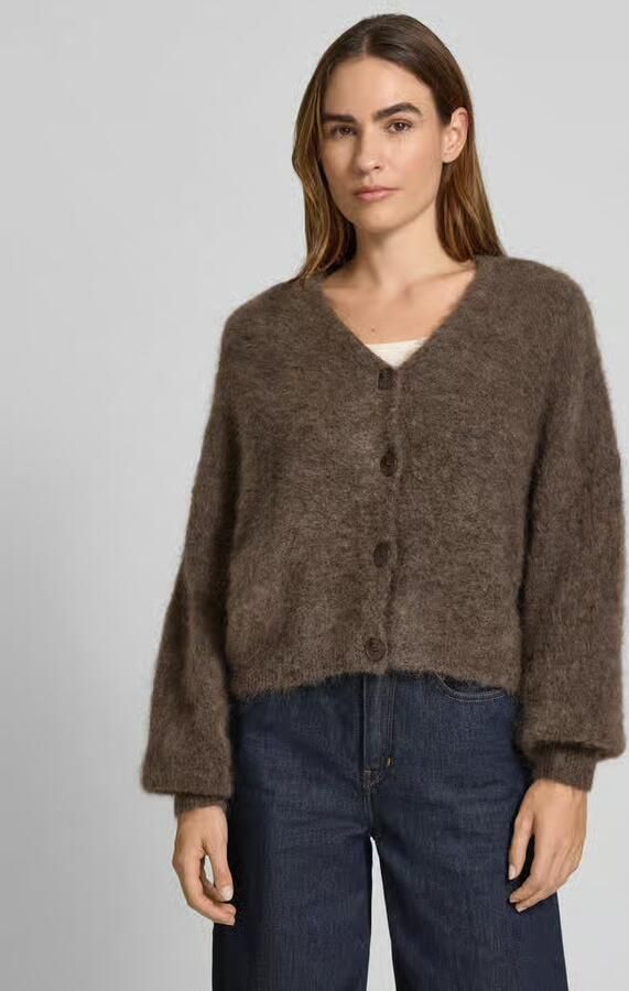 Gestuz Loose fit gebreid jack van een mix van wol en mohair model 'debbie' - Foto 2