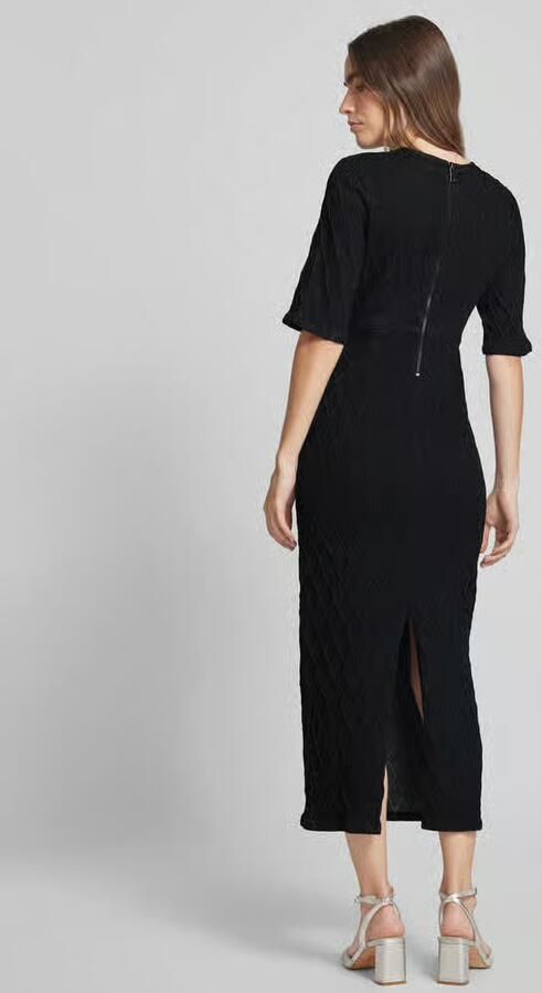 Gestuz Lange Jurk met Stijlvol Patroon en Split Black Dames