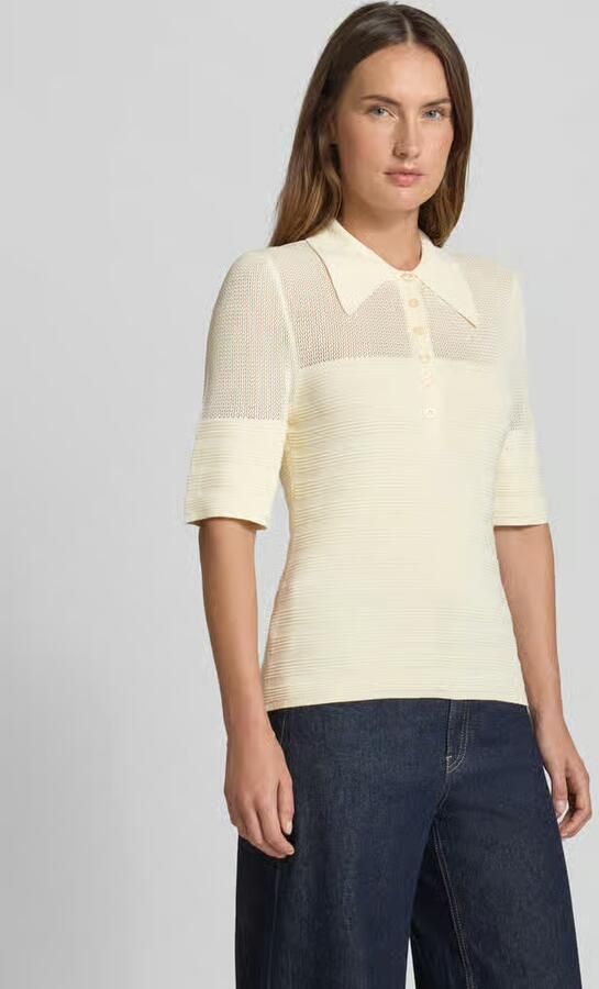 Gestuz Poloshirt van viscosemix met korte knoopsluiting - Foto 2