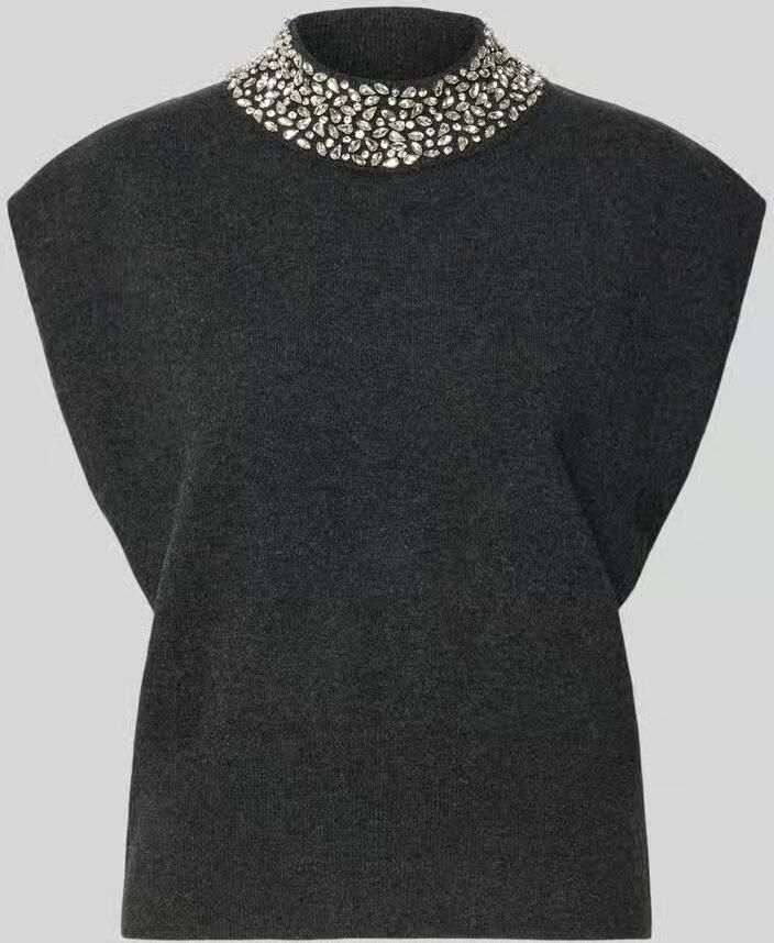 GESTUZ Dames Truien & Vesten Gzmanzi Deco Waistcoat Donkergrijs - Foto 5