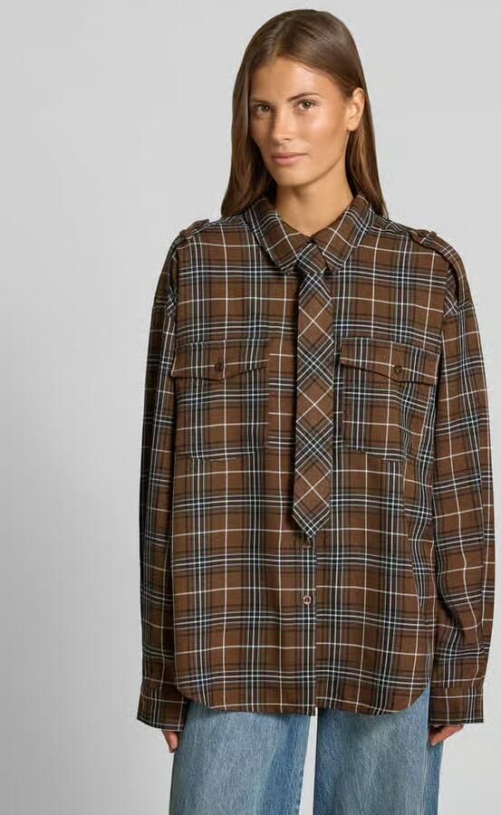 Gestuz Regular Fit overhemdblouse met borstzakken model 'Zaleya' - Foto 6