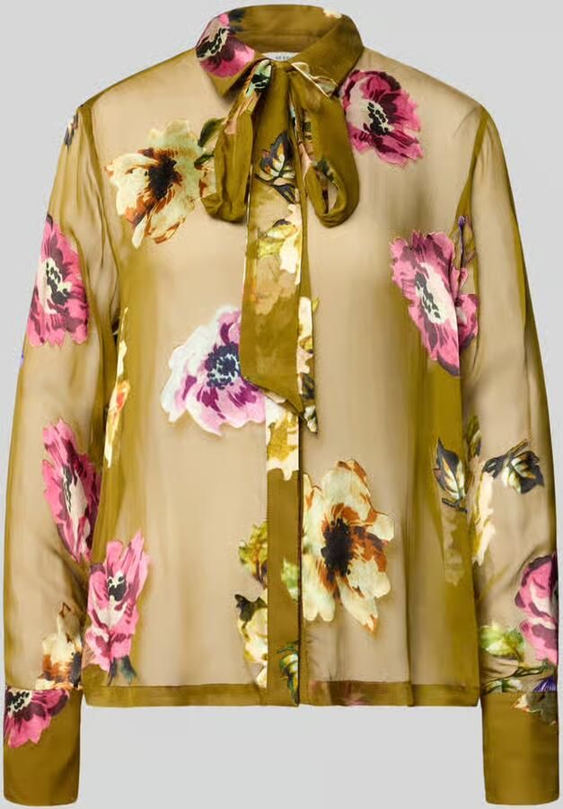Gestuz Regular fit strikblouse van mix van viscose en zijde