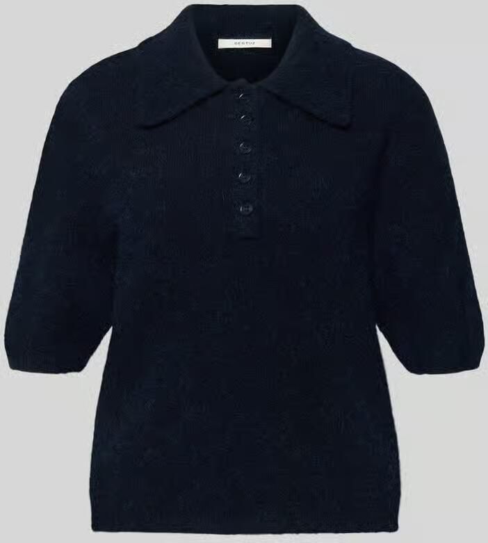Gestuz Regular fit T-shirt met mix van alpaca en lanawol model 'Alpha'
