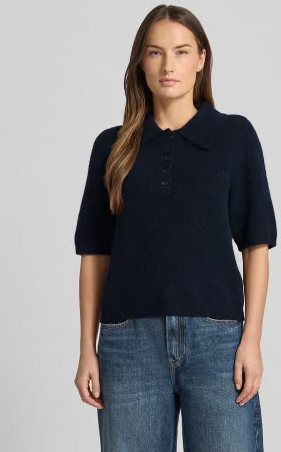 Gestuz Regular fit T-shirt met mix van alpaca en lanawol model 'Alpha' - Foto 4