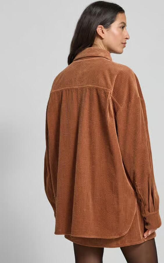 Gestuz Relaxed fit overhemdblouse van corduroy model 'PADOW'