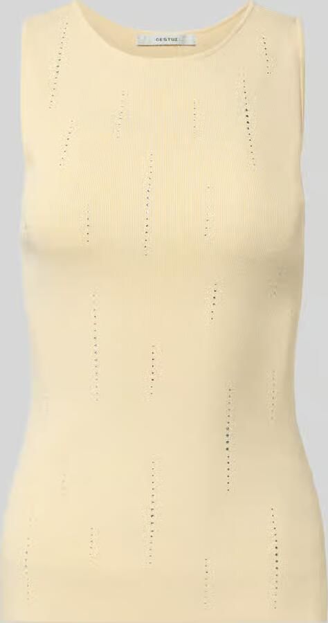 Gestuz Slim fit top van viscosesettings met brei-look model 'Saya' - Foto 2