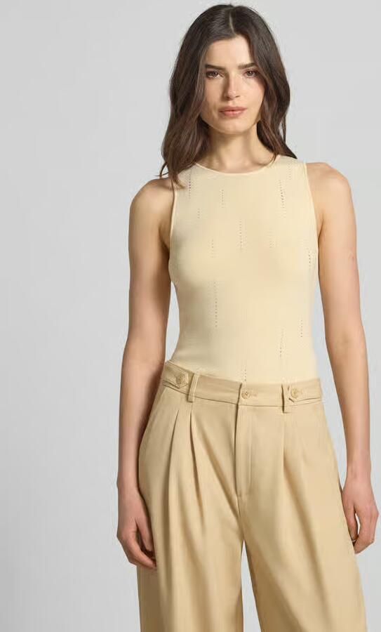 Gestuz Slim fit top van viscosesettings met brei-look model 'Saya' - Foto 2