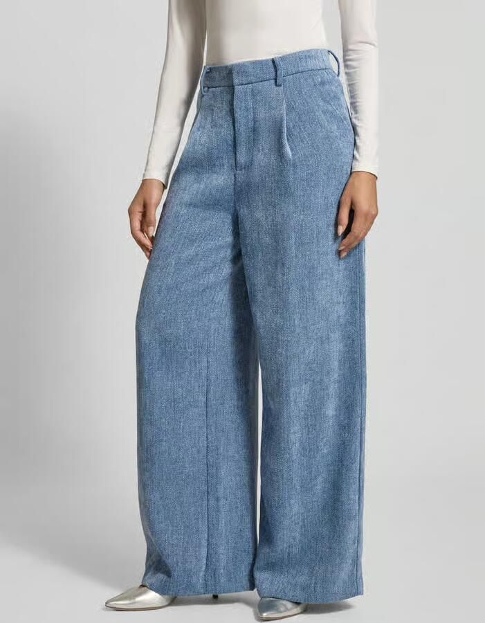 Gestuz Wide fit broek van stof in denimlook model 'Zvally' - Foto 2