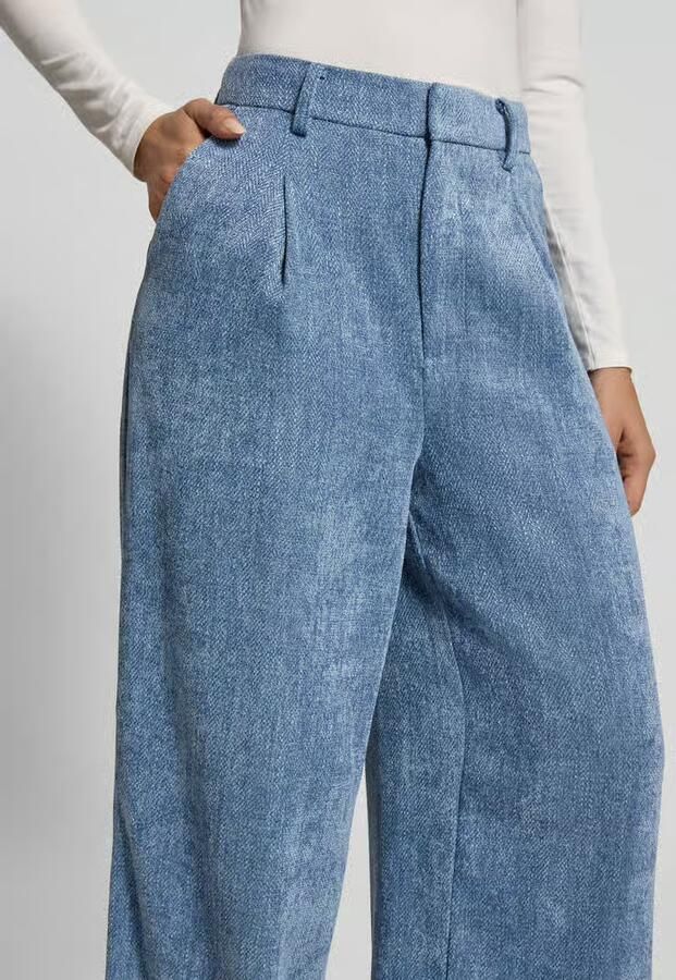Gestuz Wide fit stoffen broek in denimlook model 'Zvally' - Foto 2