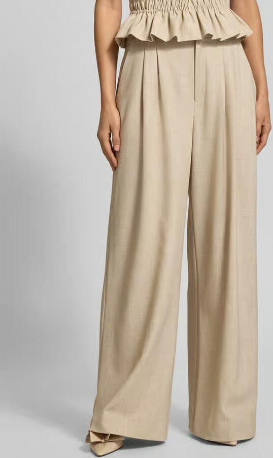 Gestuz Zwarte Wijde Pijp Broek met Zakken Beige Dames - Foto 11