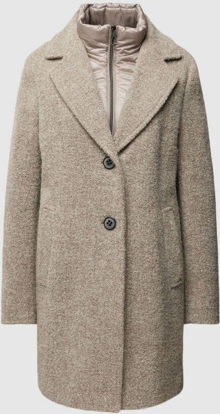 Gil Bret Afneembare Vest Halflange Jas Savannah Melange Beige Dames