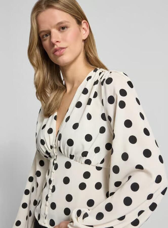 Gina Tricot blouse met lange mouwen met sjaalkraag