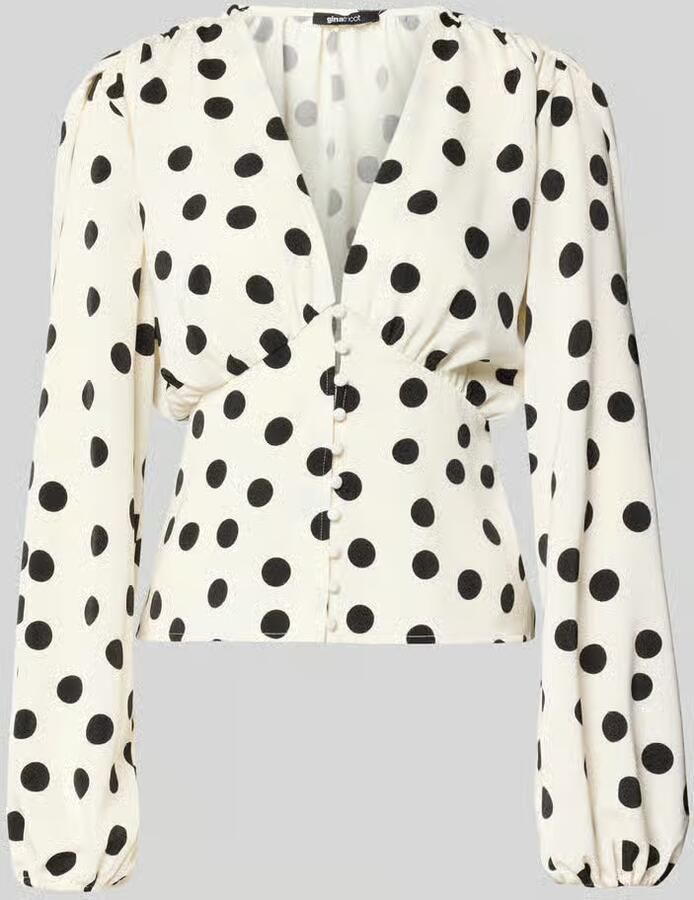 Gina Tricot blouse met lange mouwen met sjaalkraag - Foto 2