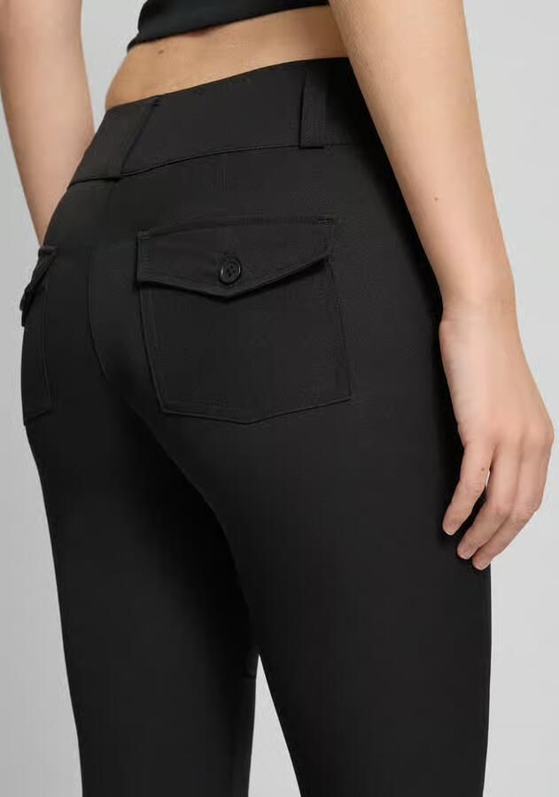 Gina Tricot Bootcut stoffen broek met knoop- en ritssluiting