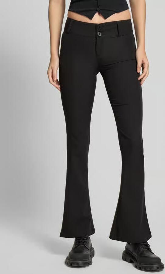 Gina Tricot Bootcut stoffen broek met knoop- en ritssluiting - Foto 3