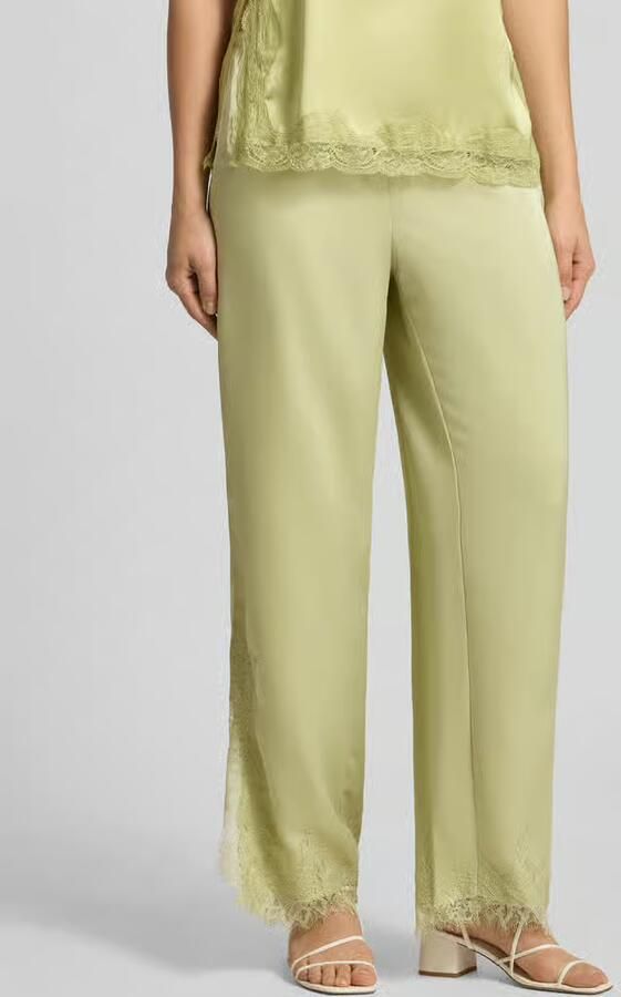 Gina Tricot flared fit stoffen broek met kant - Foto 3