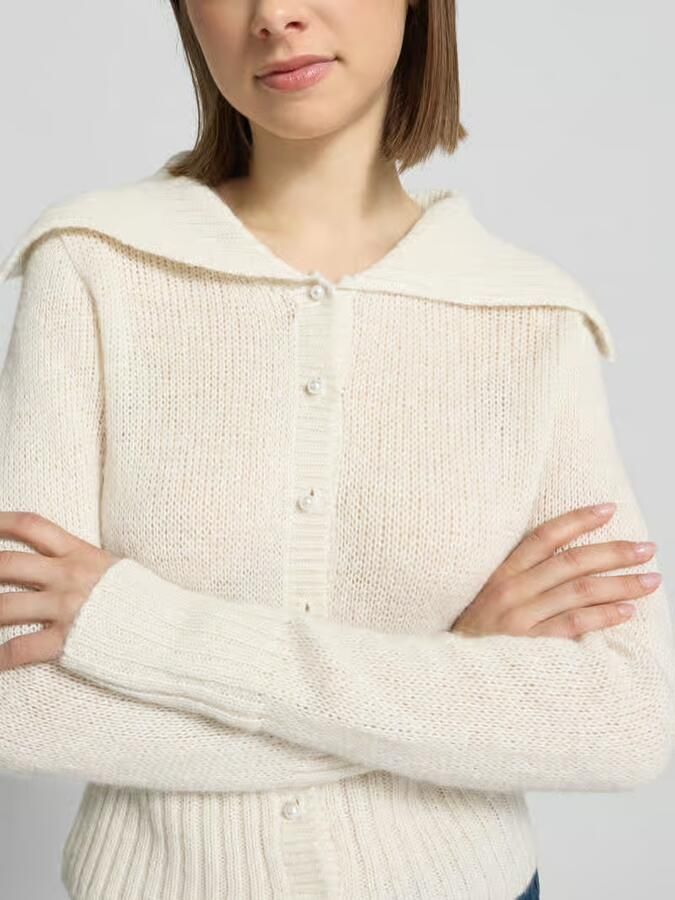 Gina Tricot Gebreid jack met brede kraag en knoopsluiting