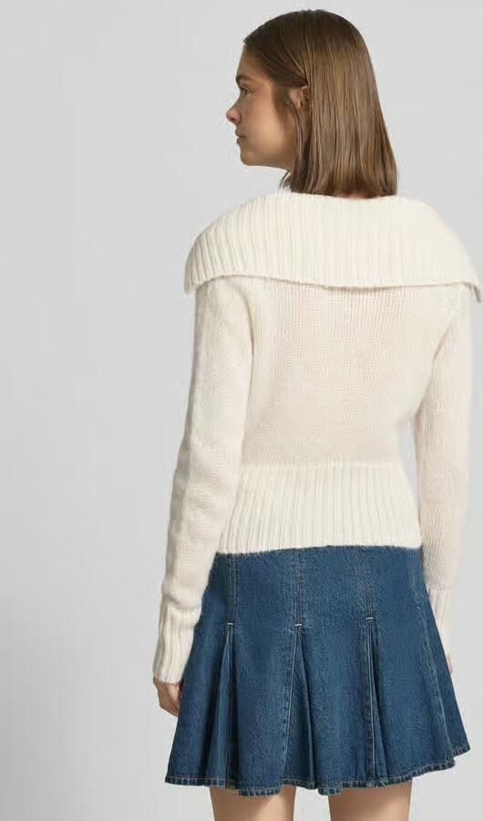 Gina Tricot Gebreid jack met brede kraag en knoopsluiting