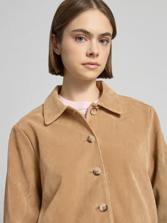 Gina Tricot Jack in leerlook met kentkraag model 'Trine'