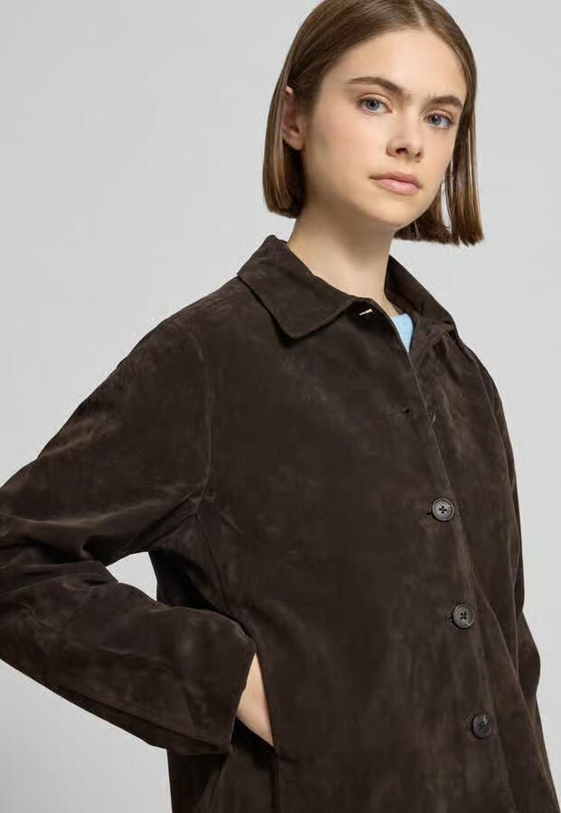 Gina Tricot Jack in leerlook met kentkraag model 'Trine'