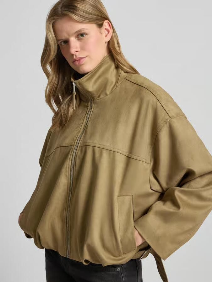 Gina Tricot Jack in leerlook met ritssluiting en steekzakken