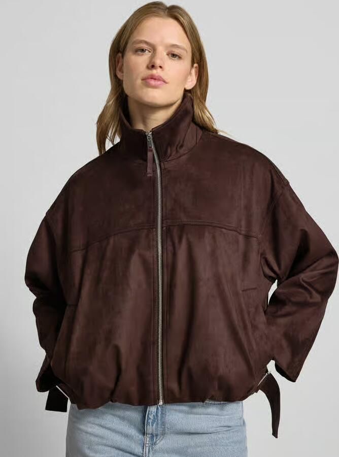Gina Tricot Jack in leerlook met ritssluiting en steekzakken