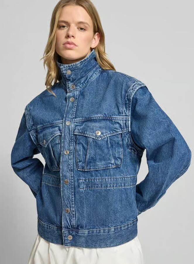 Gina Tricot jeansjack met klepzakken model 'Isabel'