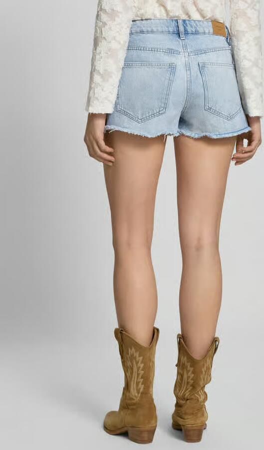 Gina Tricot denim straight regular waist short light blue denim - Foto 3