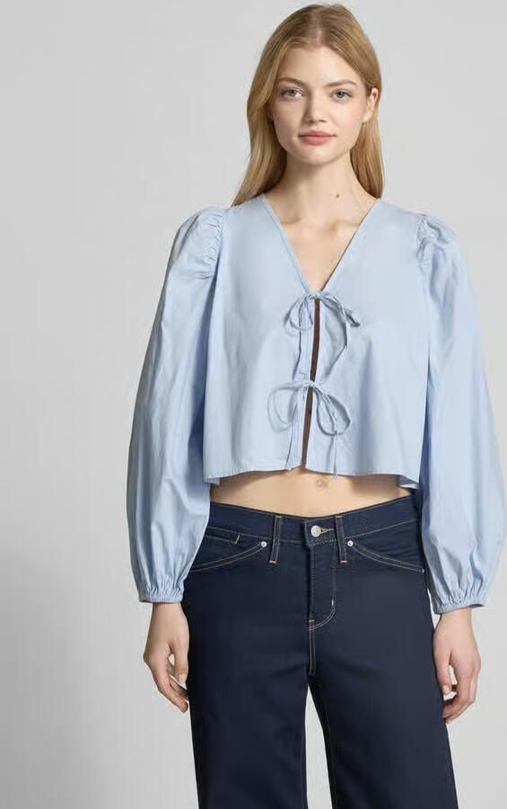 Gina Tricot Korte overhemdblouse met koordsluiting - Foto 4