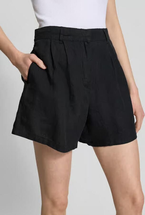 Gina Tricot Korte relaxed fit linnen broek met bandplooien