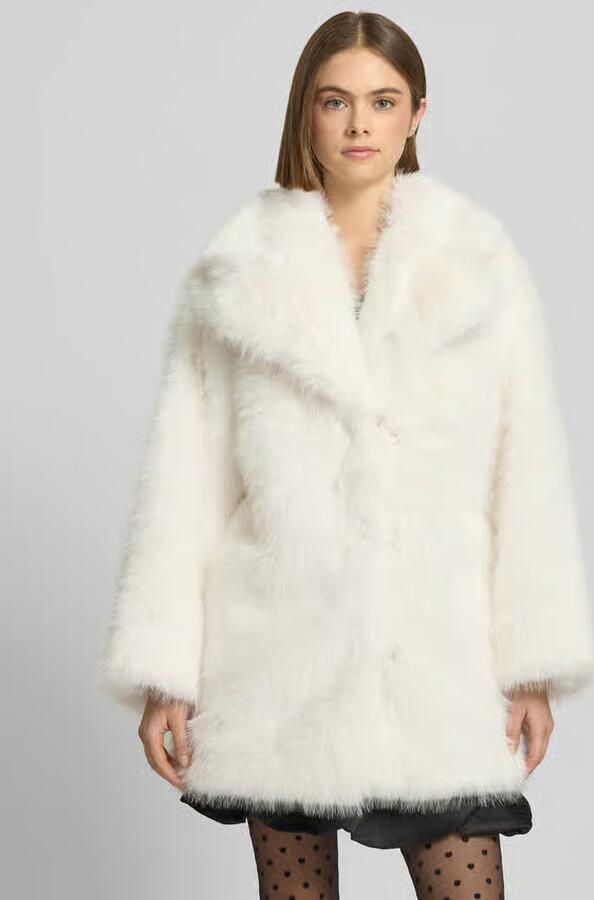Gina Tricot Lange jas van imitatiebont met reverskraag - Foto 2