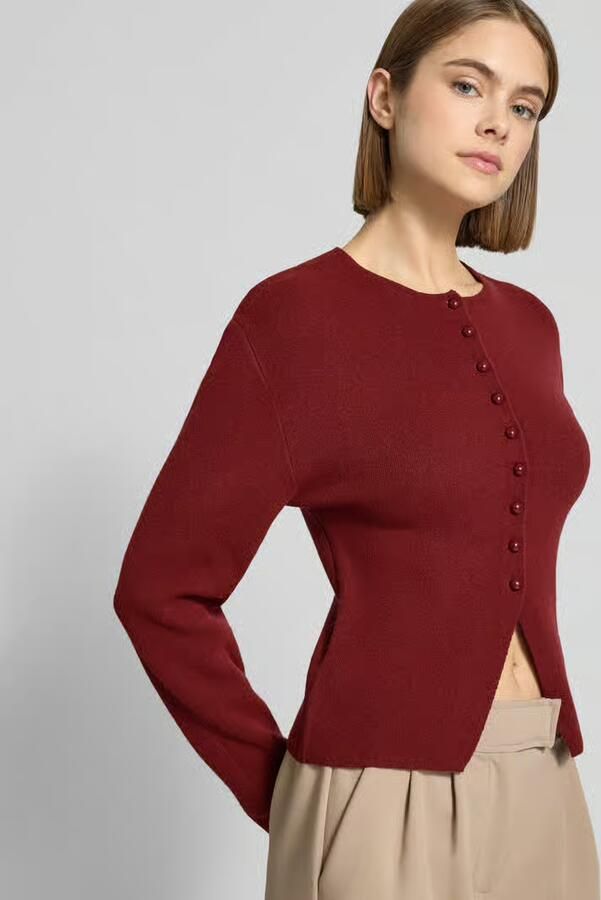 Gina Tricot Loose fit gebreid vest met wol-aandeel