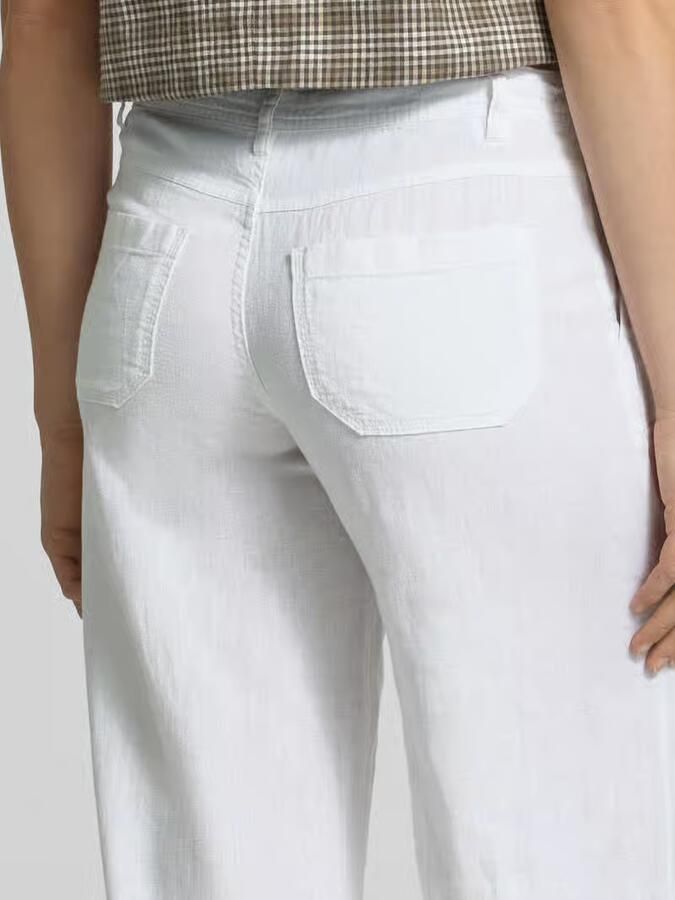 Gina Tricot Mid waist broek van mix van katoen en linnen