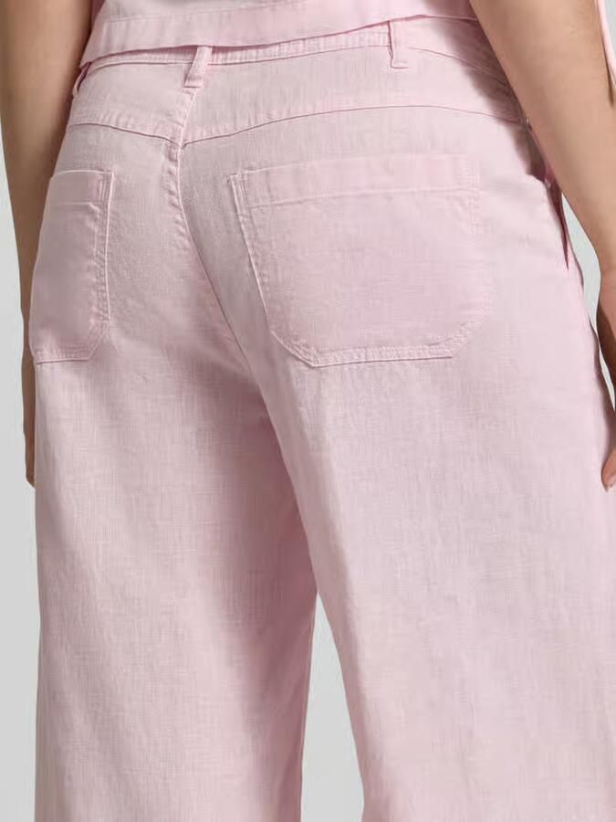 Gina Tricot Mid waist broek van mix van katoen en linnen
