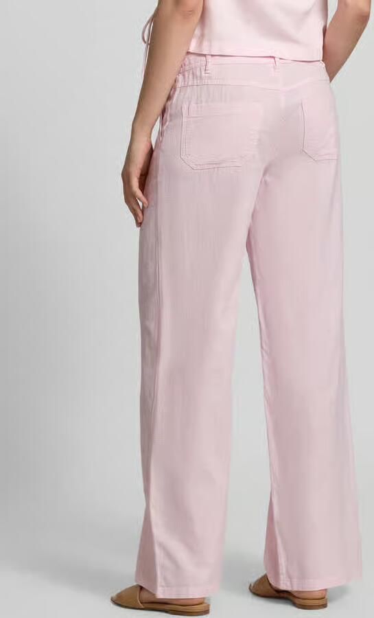 Gina Tricot Mid waist broek van mix van katoen en linnen - Foto 3