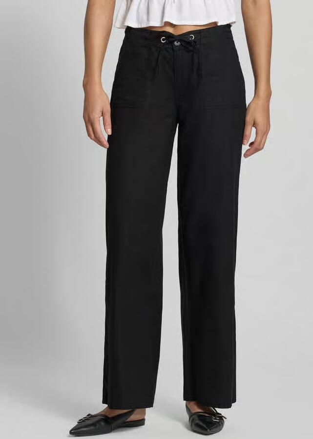Gina Tricot Mid waist broek van mix van katoen en linnen - Foto 2