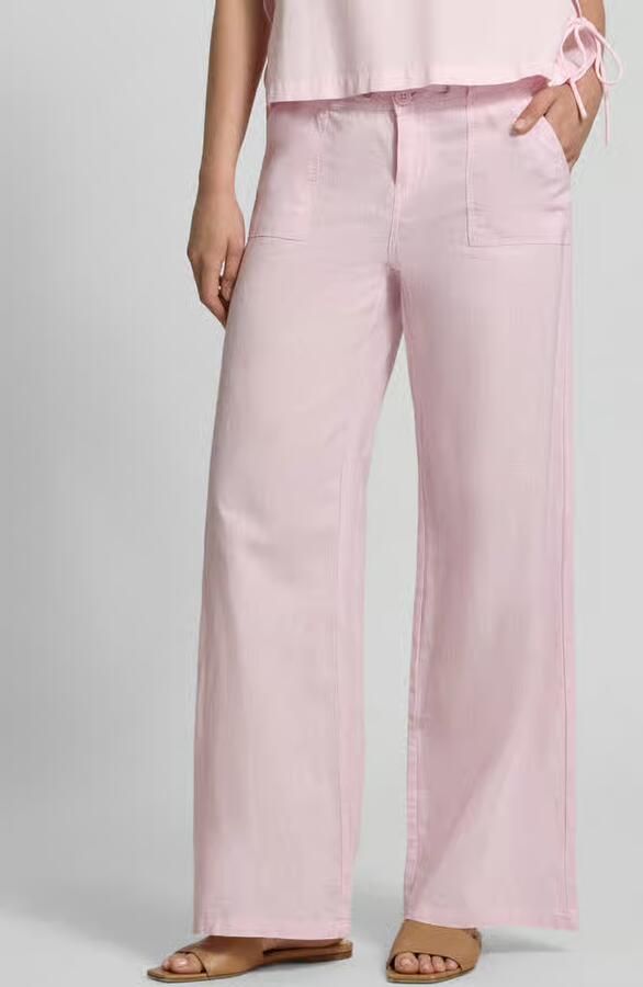 Gina Tricot Mid waist broek van mix van katoen en linnen - Foto 2