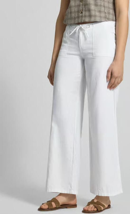 Gina Tricot Mid waist broek van mix van katoen en linnen - Foto 2