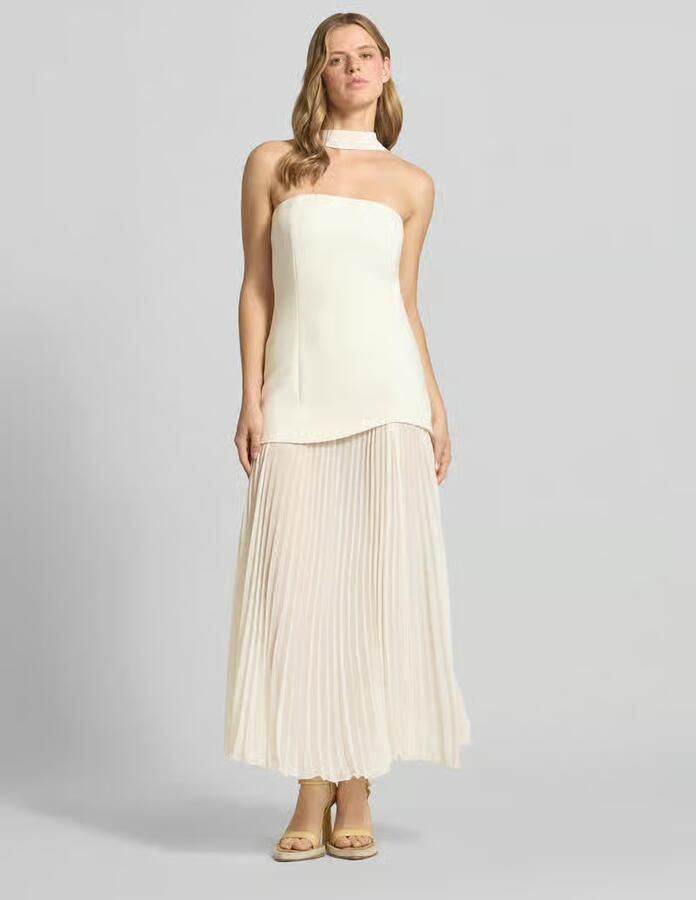 Gina Tricot midi-jurk in plissé-look met viscose - Foto 3