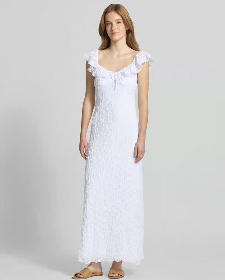 Gina Tricot midi-jurk met kant en strikdetail - Foto 2