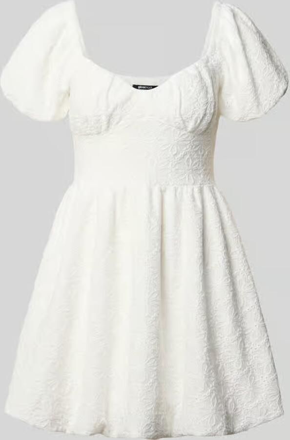 Gina Tricot mini-jurk met bloemige stitching met gaatjes - Foto 2