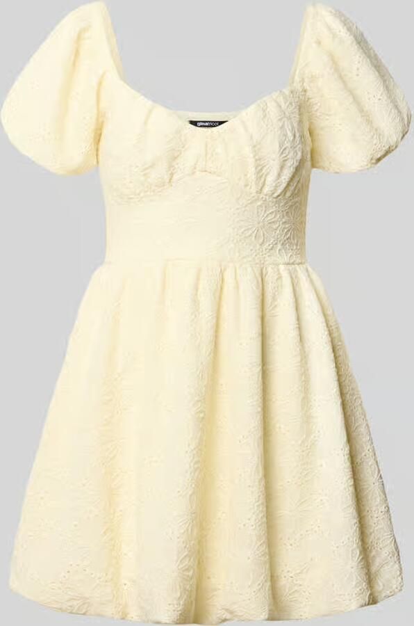Gina Tricot mini-jurk met bloemige stitching met gaatjes - Foto 2