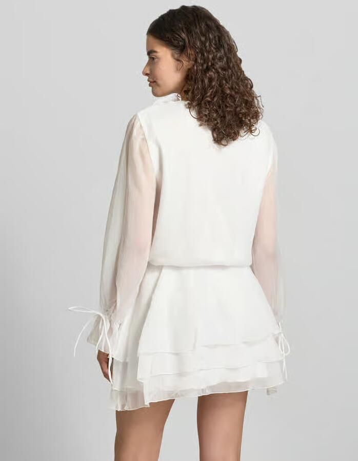 Gina Tricot mini-jurk met ruches en V-hals - Foto 2