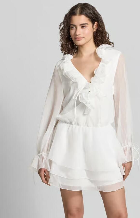 Gina Tricot mini-jurk met ruches en V-hals - Foto 3